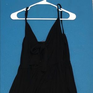 BooHoo front tie black sun dress